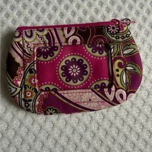Vera Bradley Clip Zip ID Very Berry Paisley